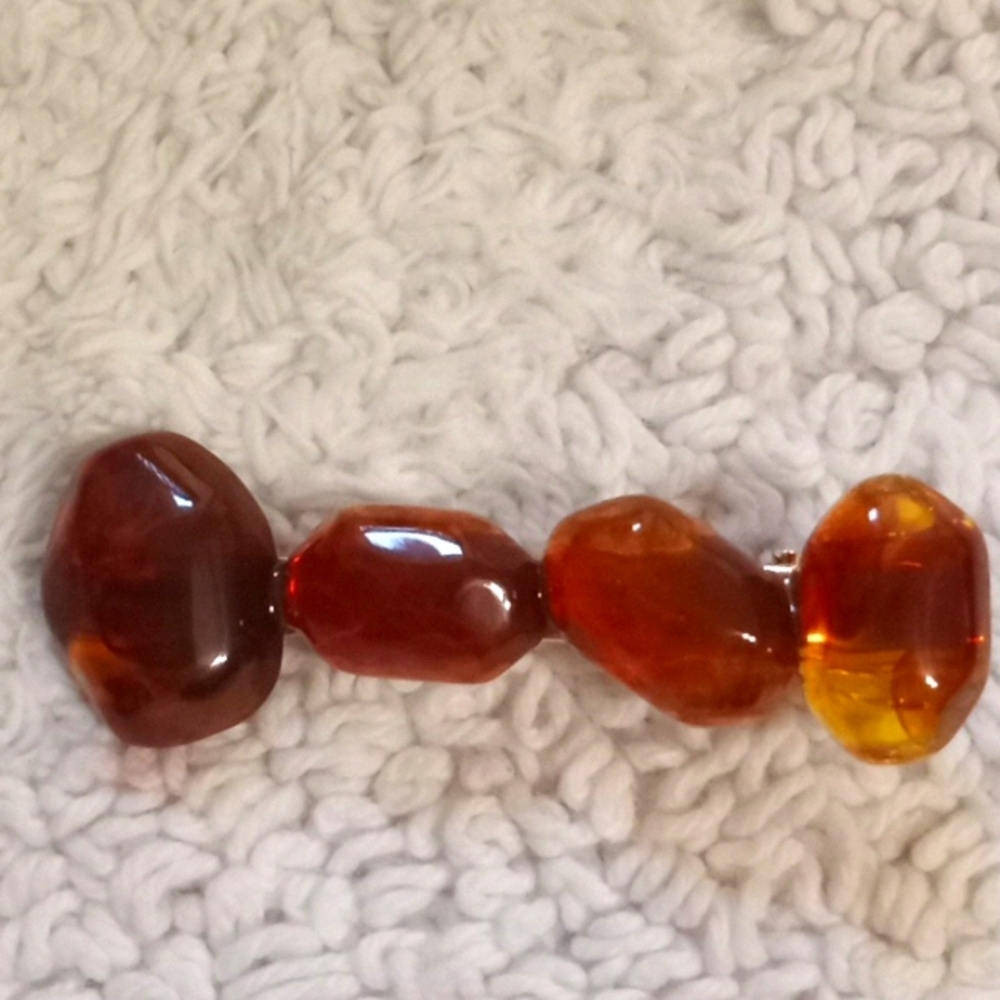 Heart of Gemstone Brown Hair Clip